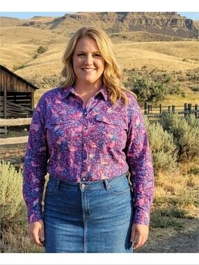 Sundance Floral Western Button Up Shirt Multicolor Size XXL